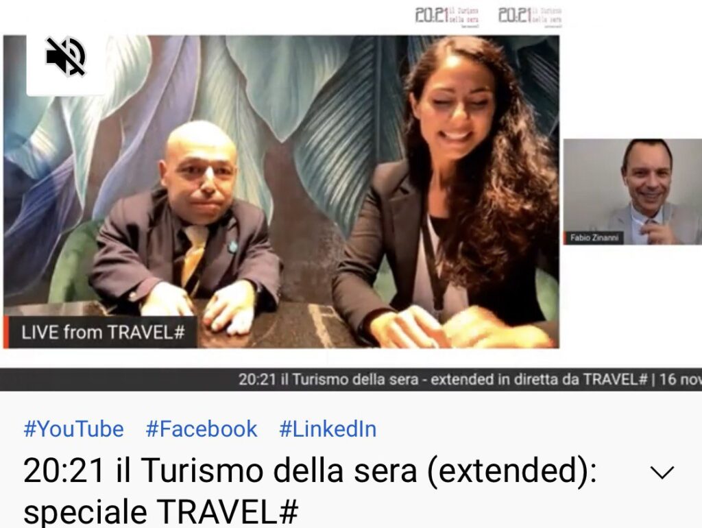 William Del Negro e Zaira Magliozzi in un momento dell'intervista a Travel Hashtag 2021.